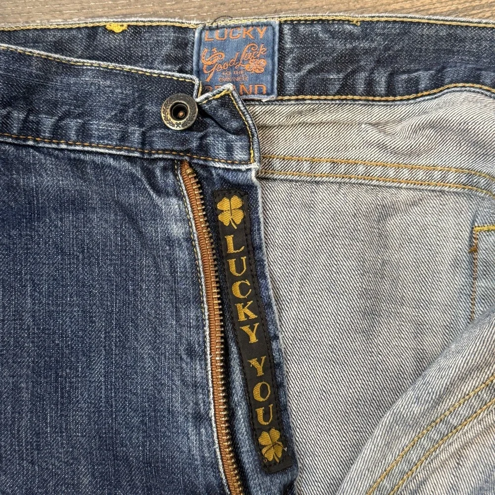 Vintage Y2K Lucky Brand Dungarees Jeans Baggy 38x31 Made In USA Gene Montesano